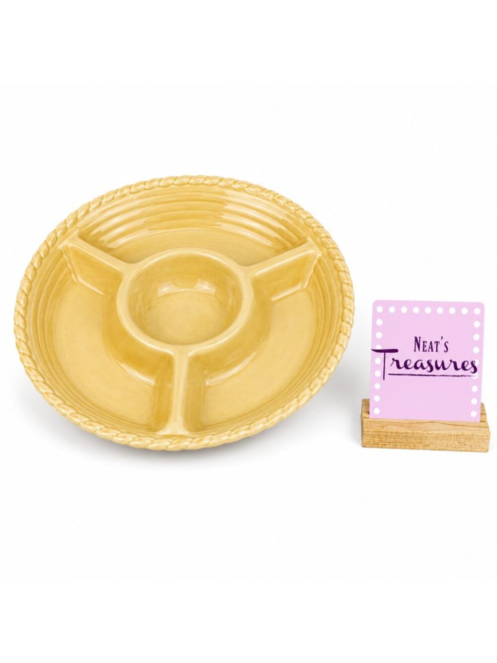 Noble Excellence TUSCAN COUNTRYSIDE  Ironstone Chip Dip 4 Section Serving Dish